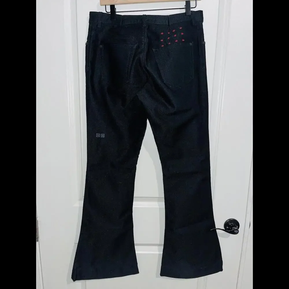 KSUBI Women’s Joplin Flare Leg Jeans Stretch Premium Denim Black Size 32X33